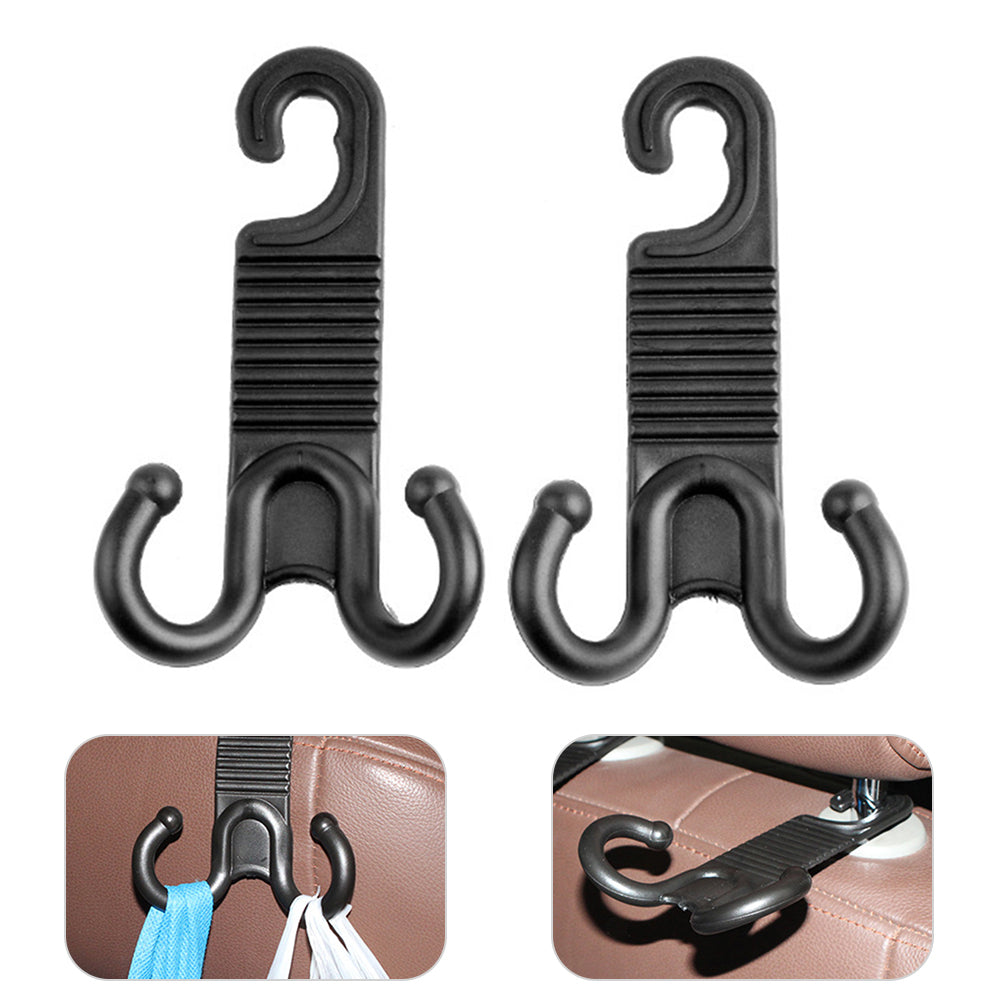 2Pcs Groceries Storage Headrest Hanger Plastic Car Back Seat Bag Holder Double Hooks 2Pcs Groceries Storage Headrest Hanger Plastic Car Back Seat Bag Holder Double Hooks